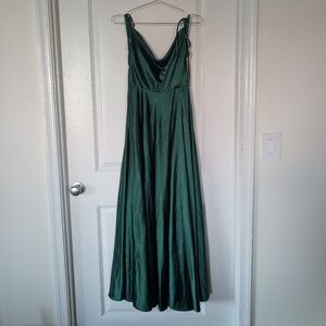Tobi Emerald Green Satin Evening Gown
